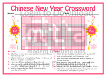 Chinese New Year Crossword