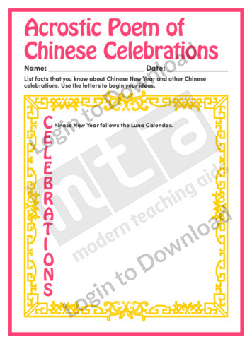 Acrostic Poem of Chinese Celebrations