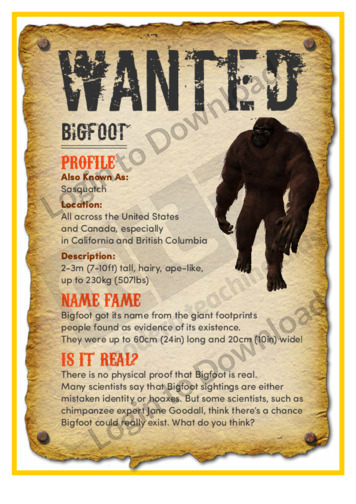Wanted: Bigfoot
