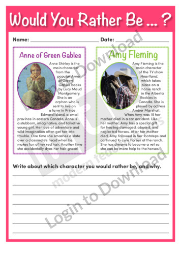 Would You Rather Be…? Anne of Green Gables or Amy Fleming