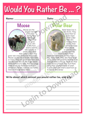 Would You Rather Be…? A Moose or a Polar Bear