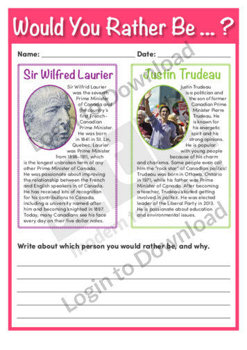 Would You Rather Be…? Sir Wilfrid Laurier or Justin Trudeau