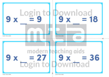 9 Times Table Missing Number Cards
