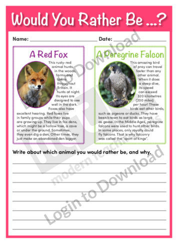 Would You Rather Be…? A Fox or a Peregrine Falcon