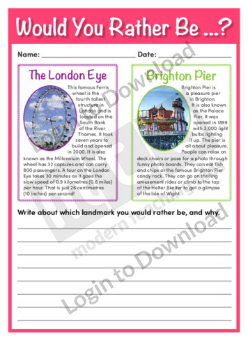 Would You Rather Be…? The London Eye or Brighton Pier
