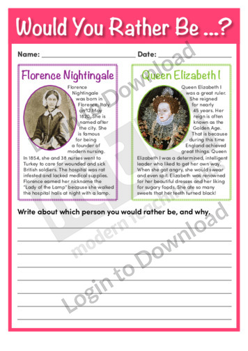 Would You Rather Be…? Florence Nightingale or Queen Elizabeth I