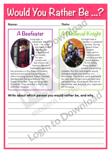 Would You Rather Be…? A Beefeater or a Medieval Knight