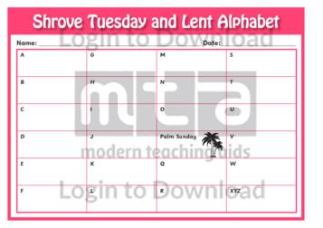 Shrove Tuesday and Lent Alphabet