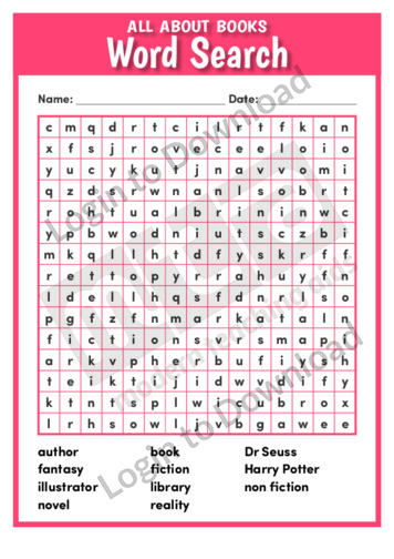 All About Books Word Search