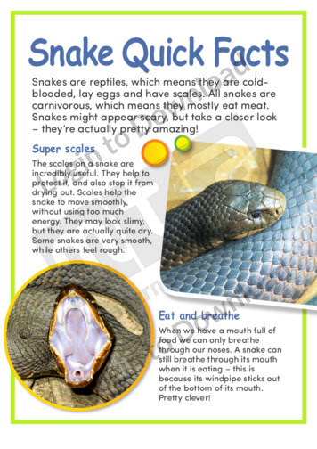 Snake Quick Facts
