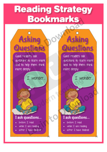 Reading Strategy Bookmarks: Asking Questions