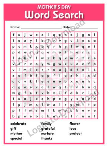 Mother’s Day Word Search