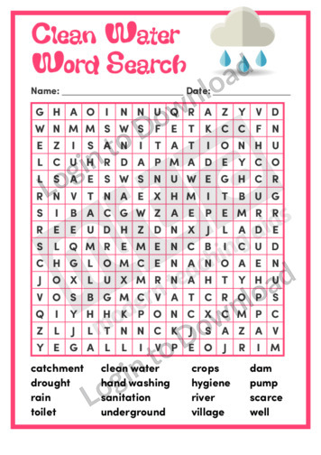 Clean Water Word Search