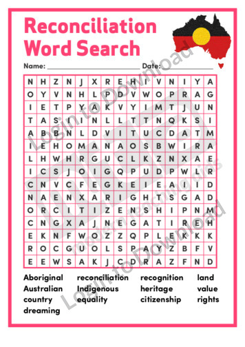Reconciliation Word Search
