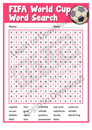 FIFA World Cup Word Search