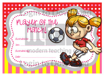 Player of the Match Certificate (girl)