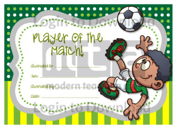 Player of the Match Certificate (boy)