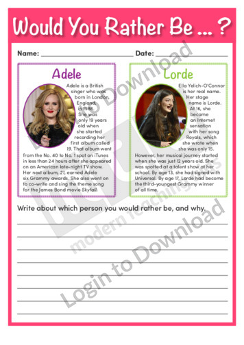 Would You Rather Be Adele or Lorde?