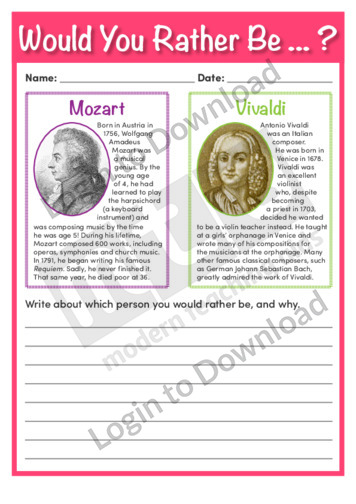 Would You Rather Be Mozart or Vivaldi?