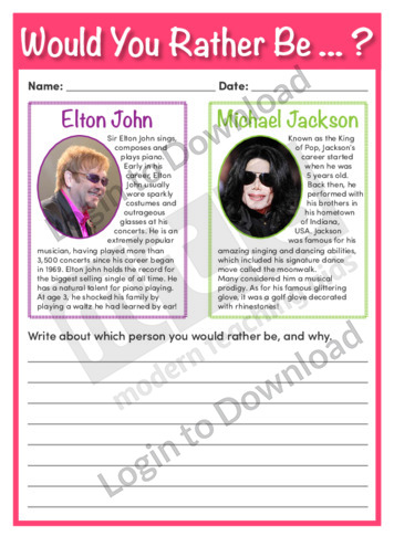 Would You Rather Be Elton John or Michael Jackson?