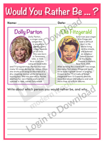 Would You Rather Be Dolly Parton or Ella Fitzgerald?
