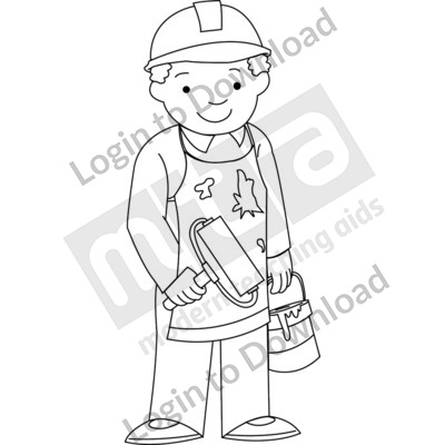 Young tradesperson B&W