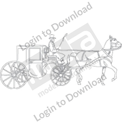 Victorian horse and cart B&W
