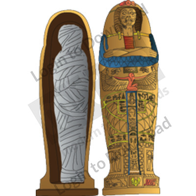 Egyptian coffin and mummy