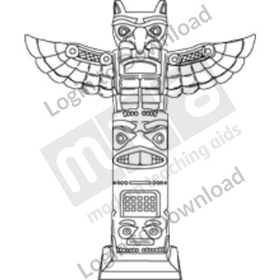 Aztec totem pole B&W