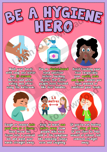 Hygiene Poster: Be a Hygiene Hero