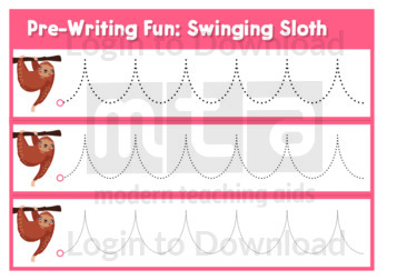 Pre-Writing Fun: Swinging Sloth