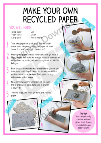 Make Your Own Recycled Paper